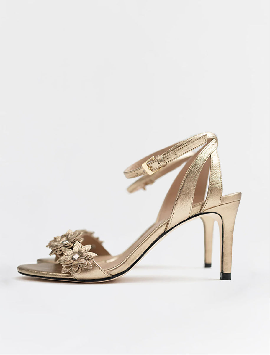 Lucia Gold Floral Sandal – Alma Caso