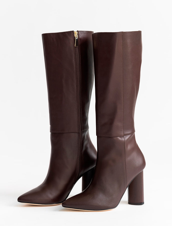 Celina Tall Boot  Dark Brown Shoes Alma Caso