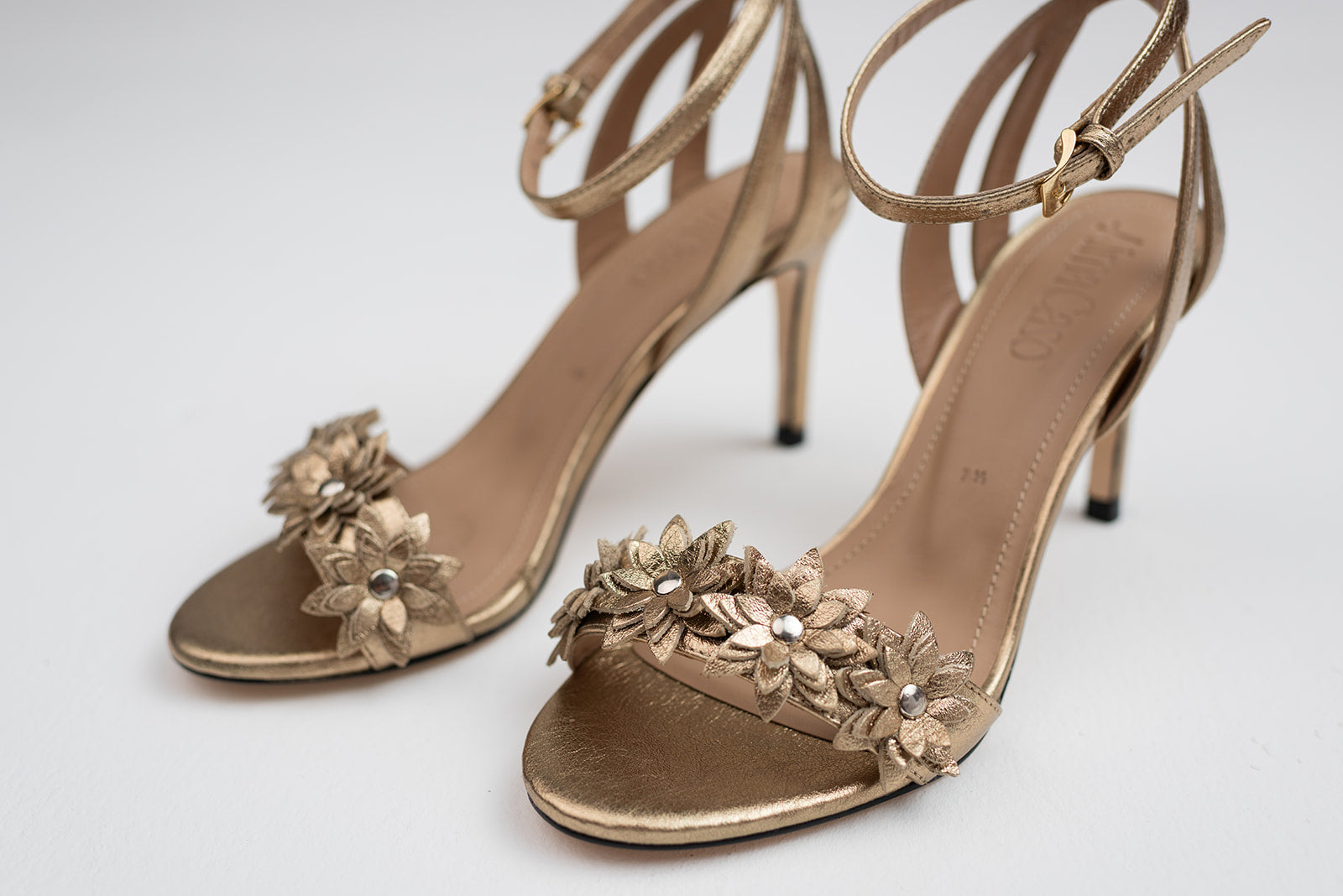 Lucia Gold Floral Sandal