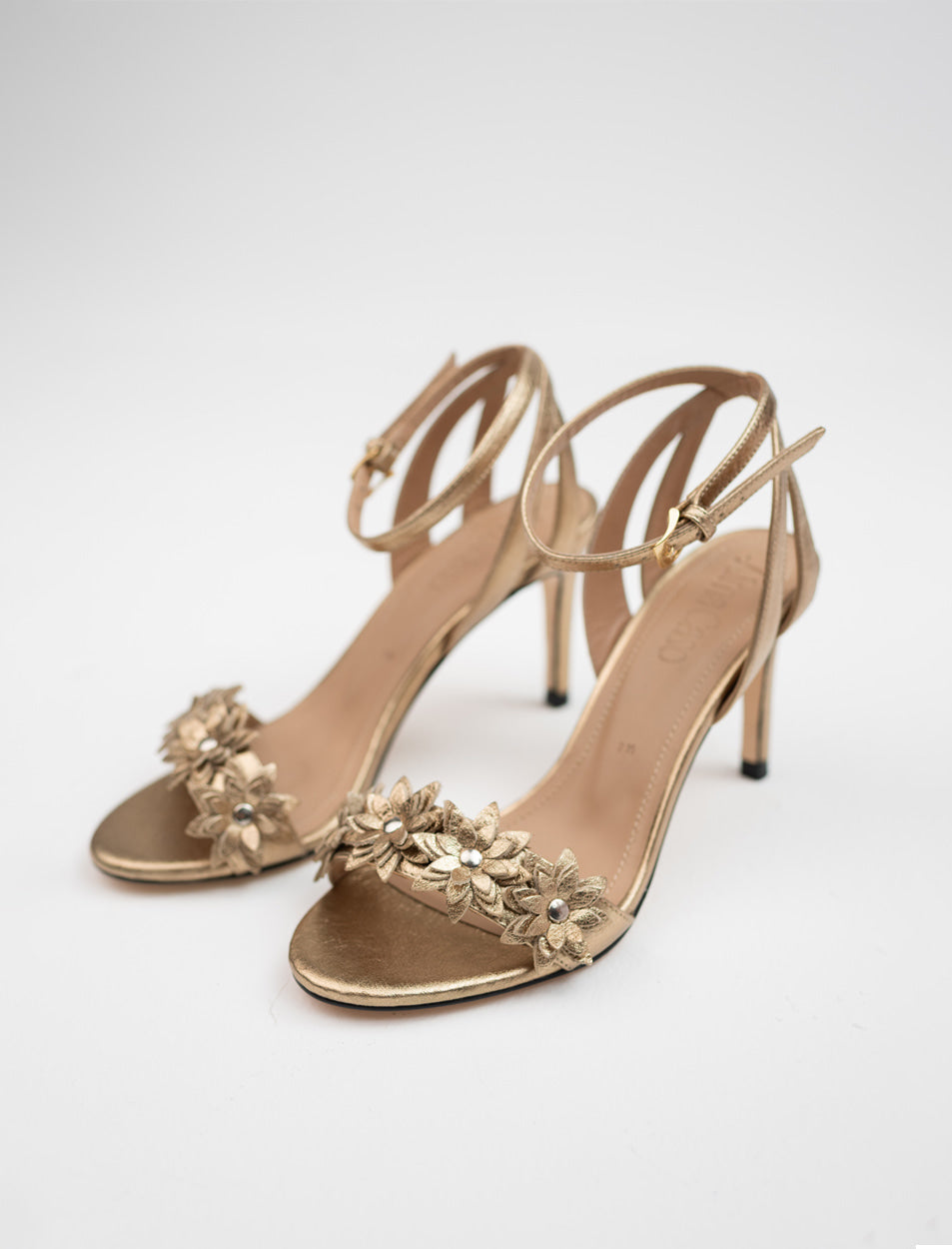 Lucia Gold Floral Sandal