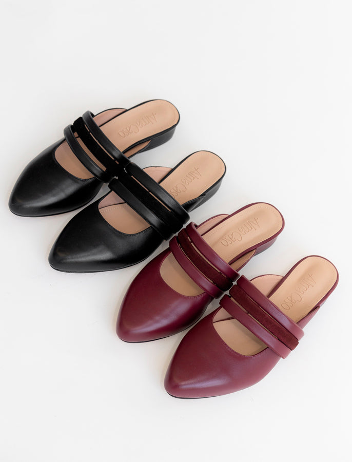 Black and Burgundy Alma Caso Shoes