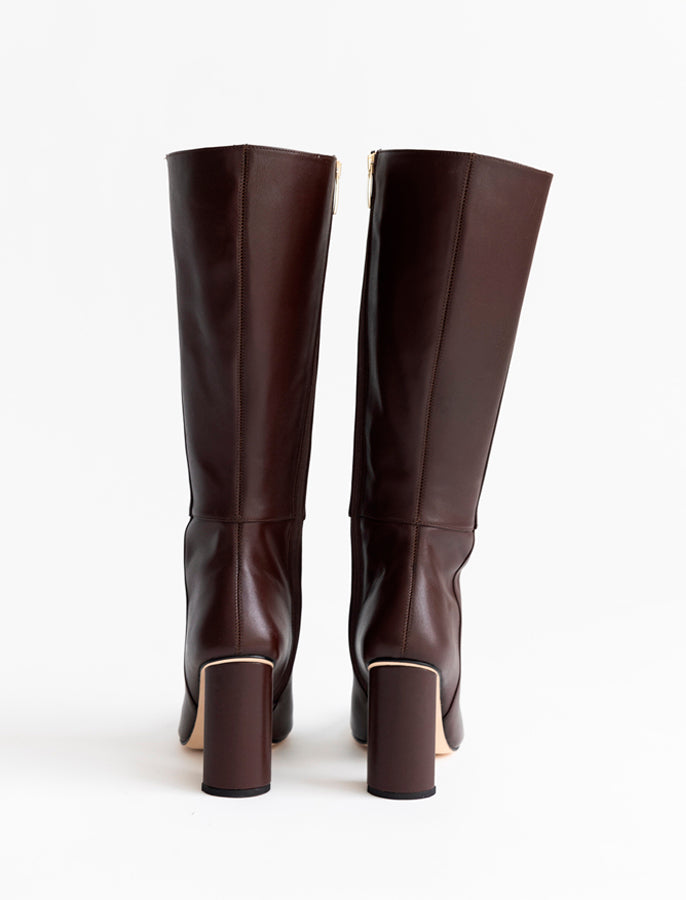 Celina Tall Boot  Dark Brown Shoes Alma Caso